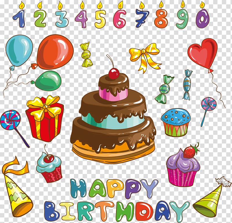 Happy Birthday to You Party , Cartoon birthday material transparent background PNG clipart