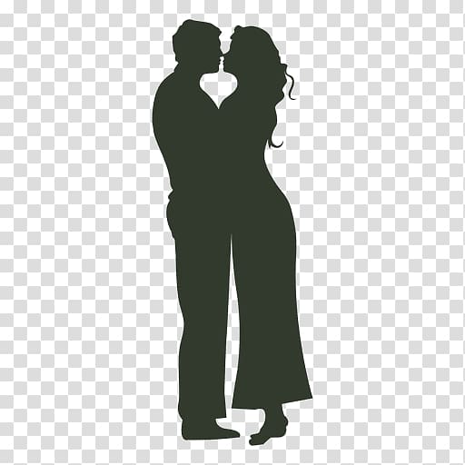 Silhouette Romance couple, Silhouette transparent background PNG clipart