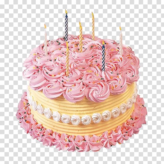 Colorful birthday cake with candles on transparent PNG - Similar PNG