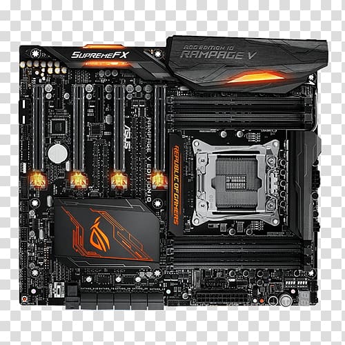 Motherboard Computer Cases & Housings Computer hardware ASUS ROG Rampage V Edition 10, LGA 2011 transparent background PNG clipart