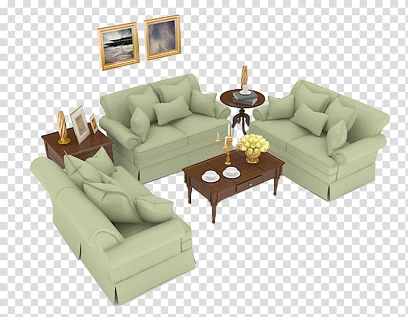 Loveseat Couch 3D computer graphics, Fabric sofa transparent background PNG clipart