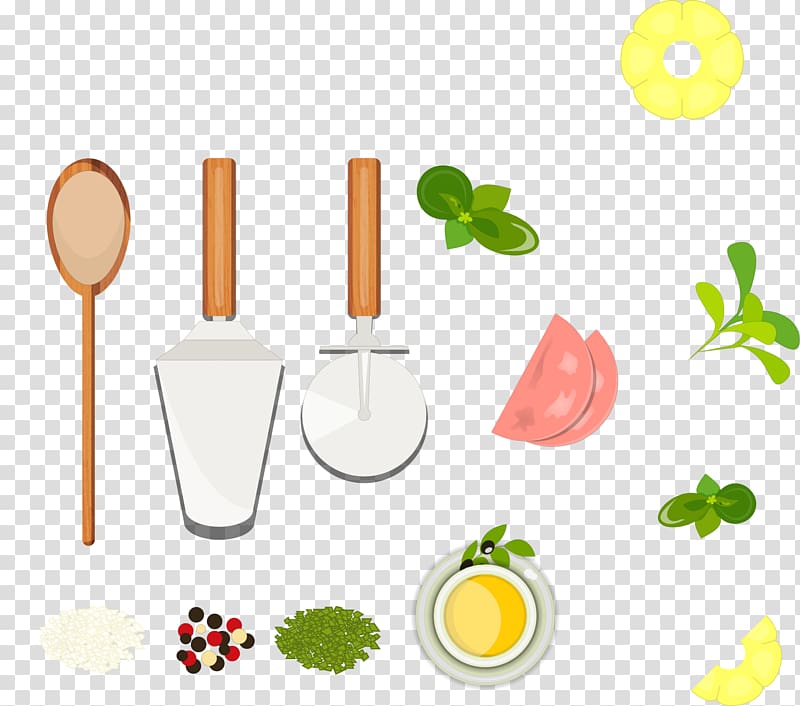 Kitchen Spoon Watercolor painting, Hand painted colorful spoon kitchenware transparent background PNG clipart