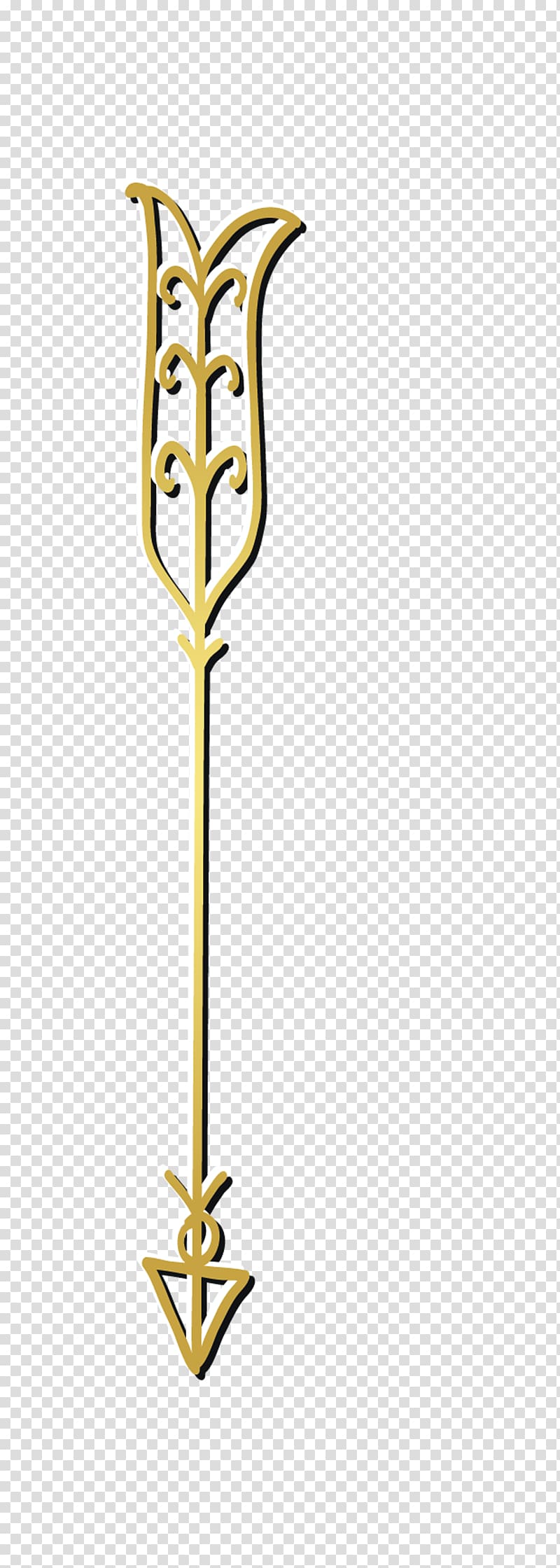 Bow and arrow, Gold bow and arrow material transparent background PNG clipart