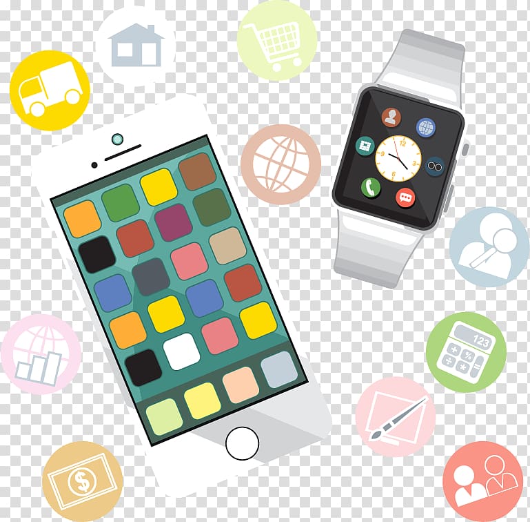 Mobile app development Smartwatch Icon, Smartphone Watch transparent background PNG clipart