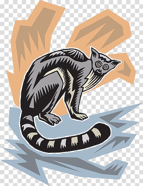 Lemurs graphics Graphic design, orange wavy lines background transparent background PNG clipart