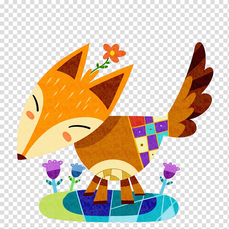 Canidae , Hand painted Fox transparent background PNG clipart