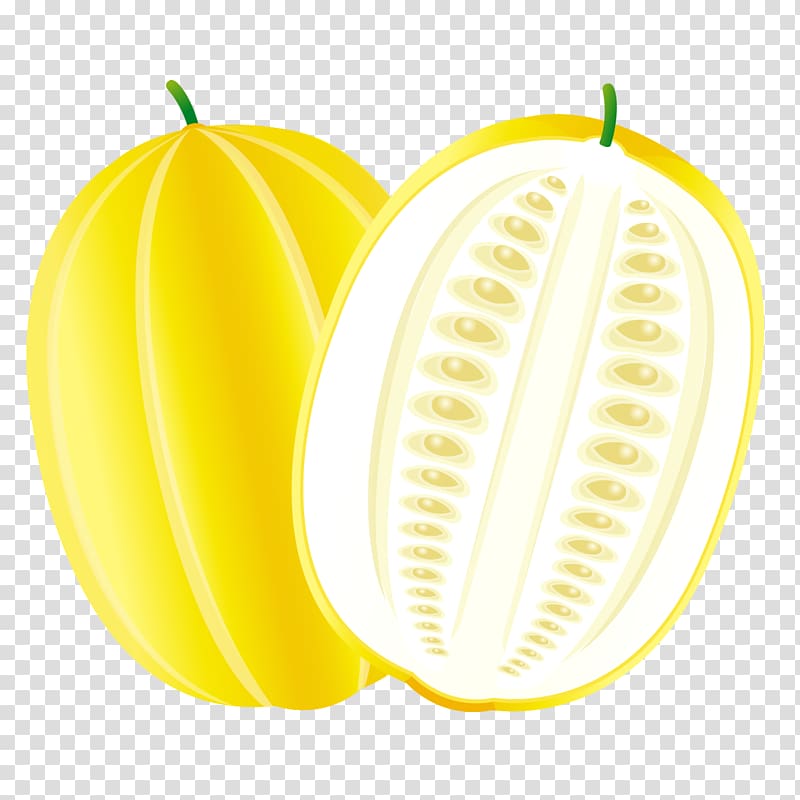 Fruit Canary melon Hami melon Cantaloupe, Yellow melon transparent background PNG clipart