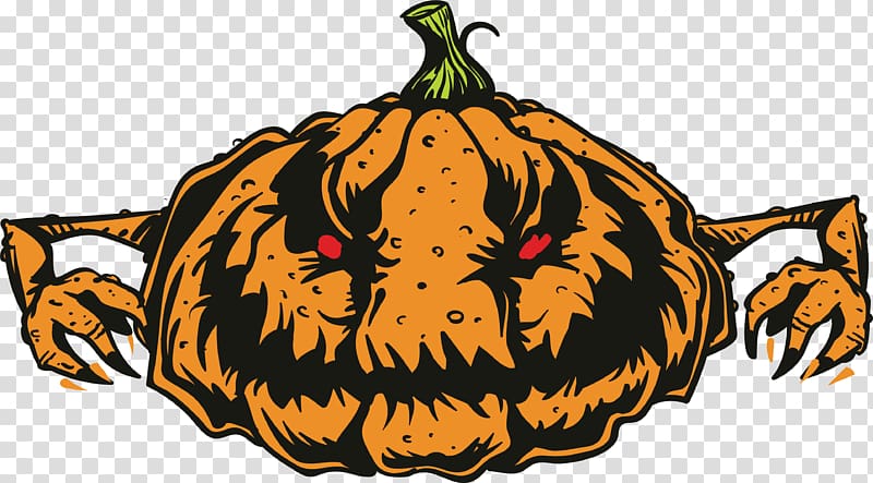 Cartoon pumpkin monster transparent background PNG clipart