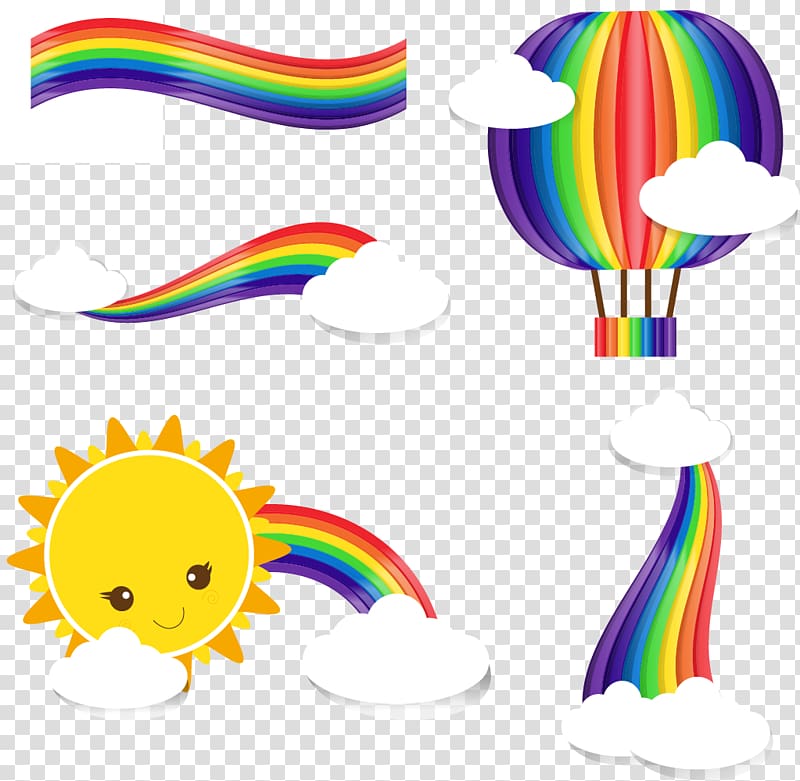 rainbow illustrations, Rainbow Cloud , 4 beautiful rainbow transparent background PNG clipart