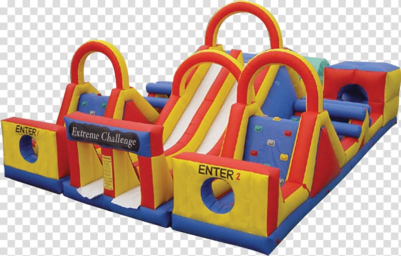 Obstacle course Inflatable Bouncers Jumping Playground slide, Bounce House transparent background PNG clipart
