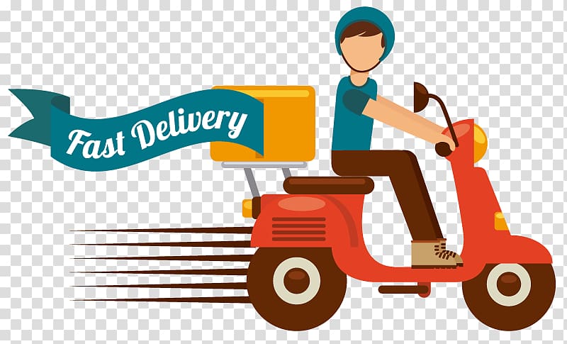 graphics Delivery Illustration Motorcycle, DELIVERY FOOD transparent background PNG clipart