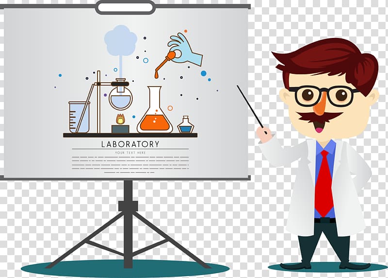 Laboratory screen illustration, Cartoon Teacher Chemistry, Chemistry cartoon teacher transparent background PNG clipart