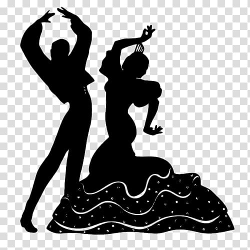 Spain Dance Flamenco , Silhouette transparent background PNG clipart