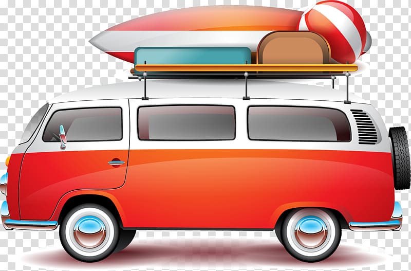 red and white picnic van , Pomezia 2017–18 Serie A Summer Music Album, Summer vacation coach transparent background PNG clipart