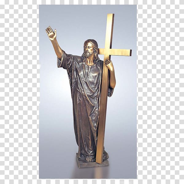 Crucifix Christ the Redeemer Sacred Heart Bronze sculpture, Jezus transparent background PNG clipart