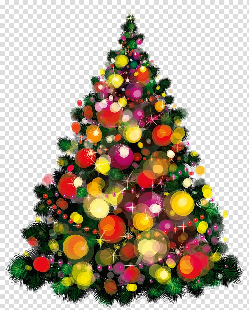 Christmas tree illustration, Christmas tree Christmas Day Brush Christmas ornament, Christmas Deco Tree transparent background PNG clipart