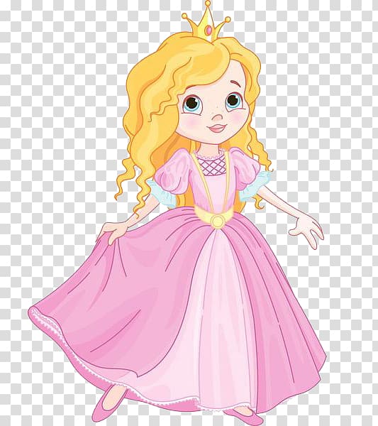 pink dressed princess , Cartoon Silhouette, The little princess skirt. transparent background PNG clipart