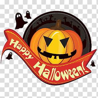 Happy Halloween illustration, Halloween Banner transparent background PNG clipart
