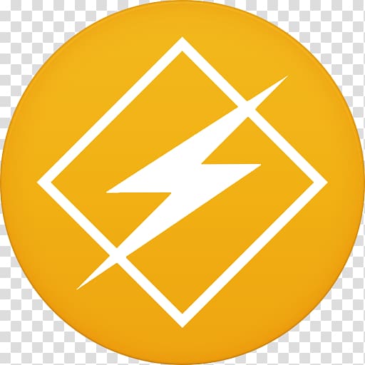 thunder logo, area text symbol point yellow, Winamp transparent background PNG clipart