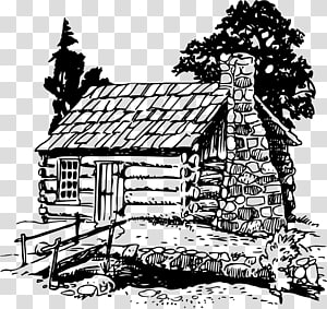 Log cabin Coloring book Drawing Cottage House, house transparent background PNG clipart thumbnail