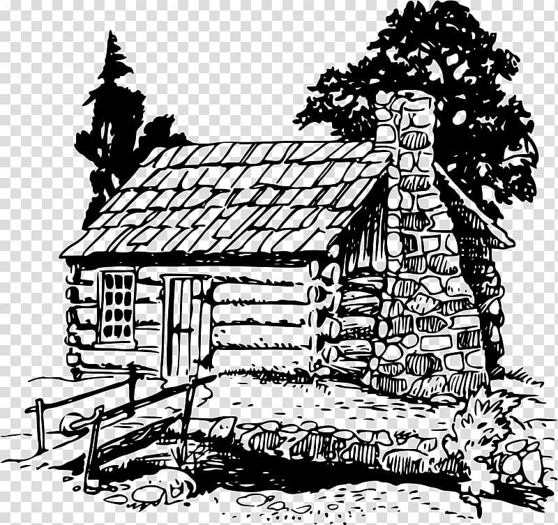 Log cabin Coloring book Drawing Cottage House, house transparent background PNG clipart