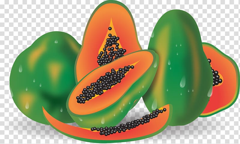 Papaya Euclidean Fruit, Papaya hyper-realistic transparent background PNG clipart