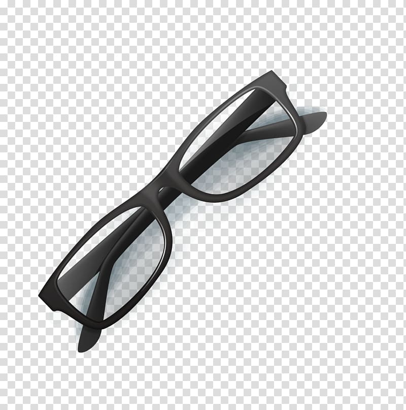 Goggles Glasses Near-sightedness, black frame glasses transparent background PNG clipart