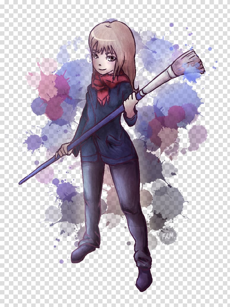 Anime Paintbrush Painting Female, watercolor bunny transparent background PNG clipart