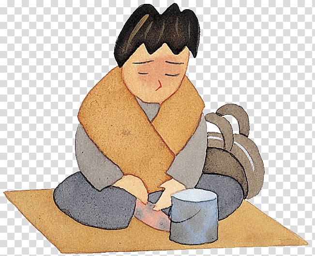 poor beggar with illustrations transparent background PNG clipart