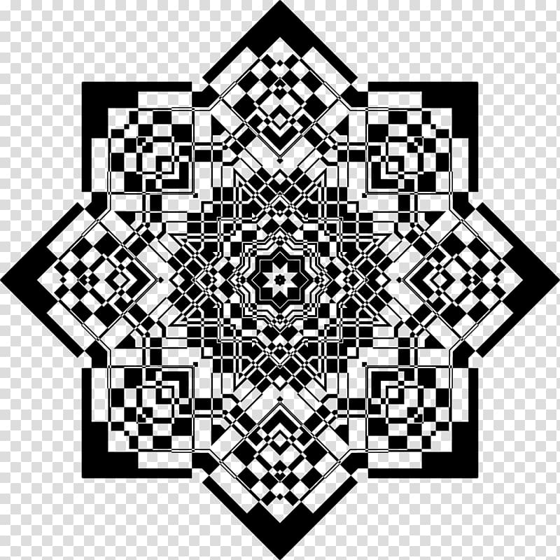 Black and white Geometry Art Fractal, animals Geometric transparent background PNG clipart