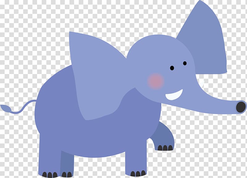 African elephant Indian elephant Illustration, Blue elephant transparent background PNG clipart