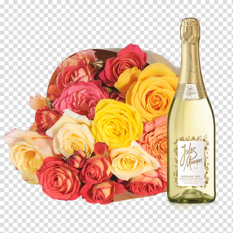 Garden roses Liqueur Champagne Glass bottle Rosé, champagne transparent background PNG clipart