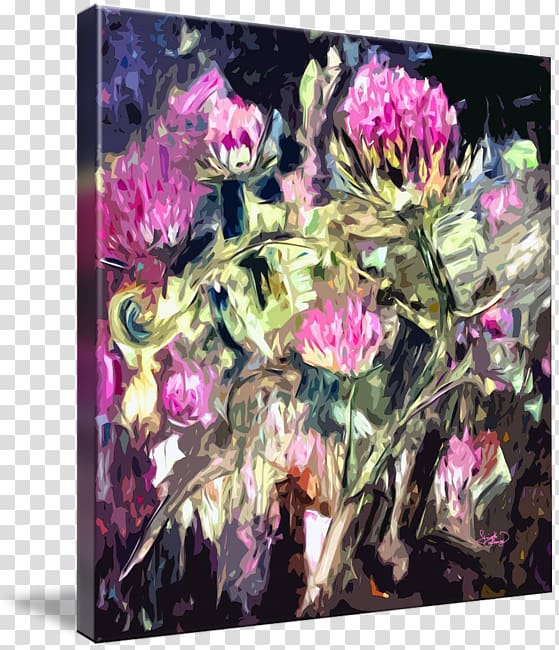 Floral design Cut flowers Art Painting, science fiction quadrilateral decorative backgroun transparent background PNG clipart