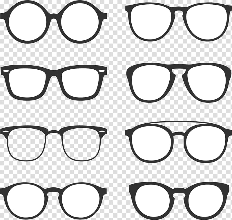 Sunglasses Horn-rimmed glasses, Black-rimmed glasses transparent background PNG clipart