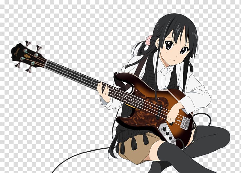 Mio Akiyama Ritsu Tainaka K-On! Bass guitar Fender Precision Bass, guitarist transparent background PNG clipart