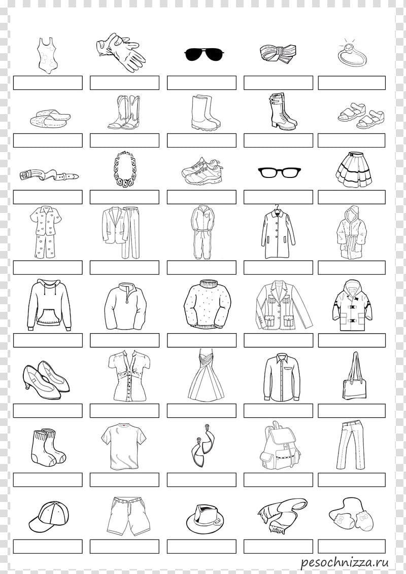 English Clothing Exercise Coloring book Game, eng transparent background PNG clipart