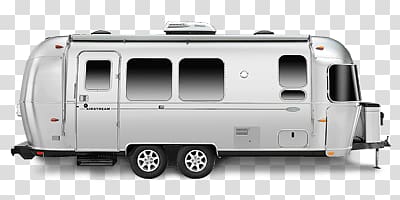 gray travel trailer illustration, Airstream Side View transparent background PNG clipart