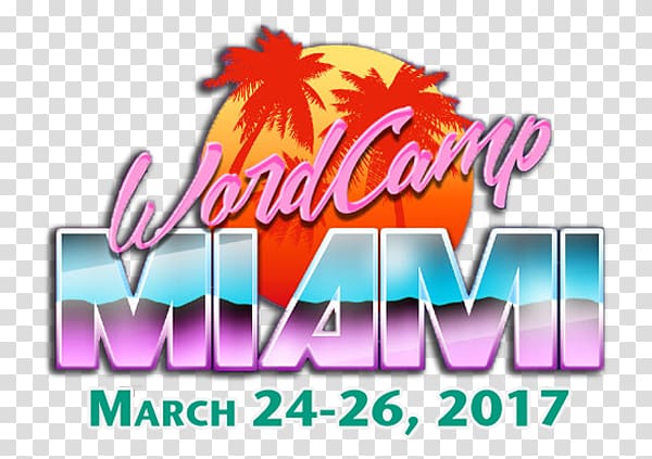 WordCamp Miami 2018 Logo Banner Brand, Wordcamp Miami Florida transparent background PNG clipart