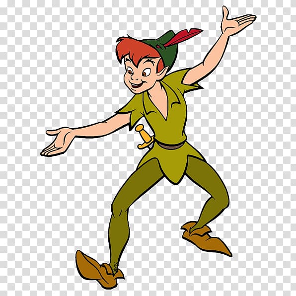 Peter Pan illustration, Peter Pan Peter and Wendy Tinker Bell Captain Hook  Wendy Darling, Cartoon Peter Pan transparent background PNG clipart |  HiClipart