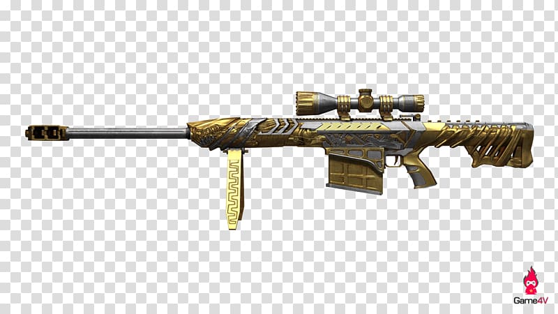 CrossFire Barrett M82 Gold Weapon Firearm, sniper rifle transparent background PNG clipart