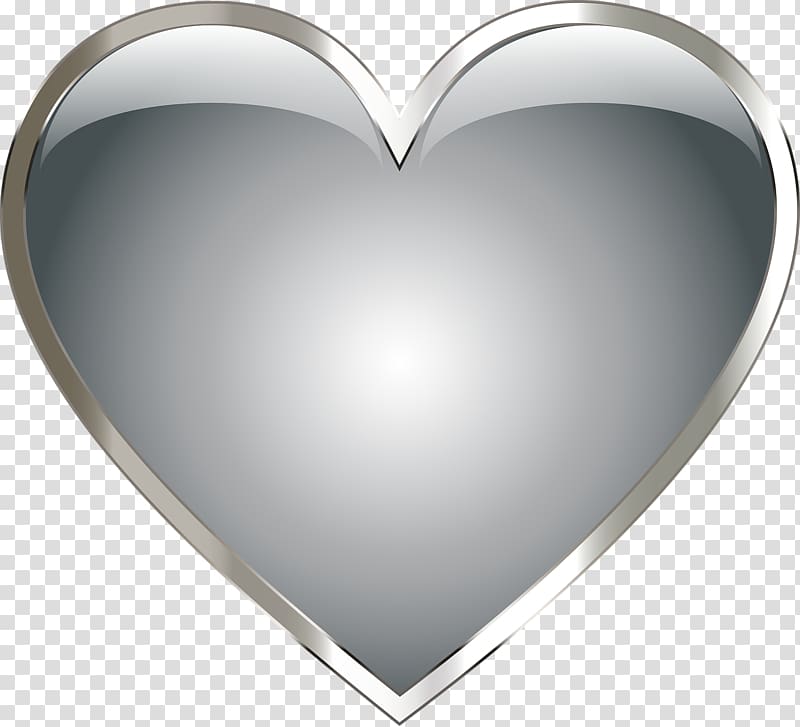 heart-shaped silver illustration, Stainless steel Metal Heart , Heart Pendant transparent background PNG clipart