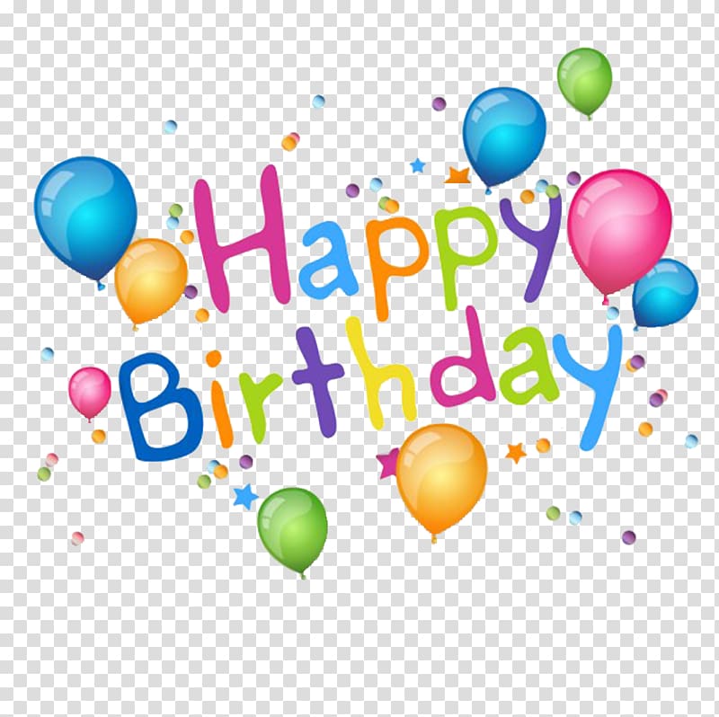 happy birthday balloon celebration creative english transparent background PNG clipart