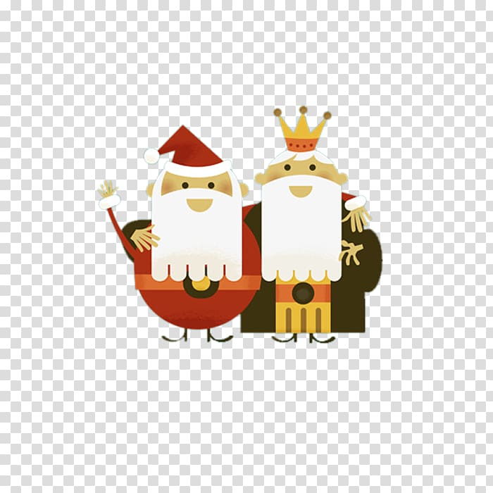 Santa Claus Cartoon King, Cute cartoon Santa Claus and the King transparent background PNG clipart