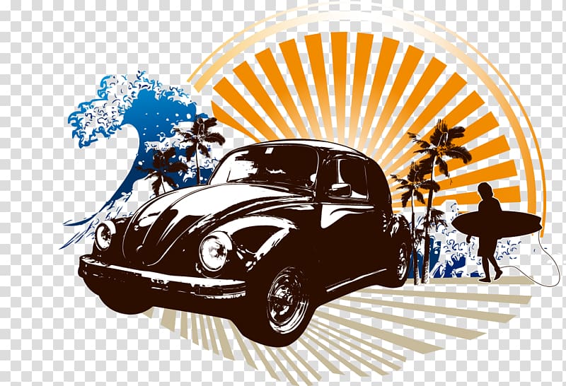 2012 Volkswagen Beetle Car Volkswagen New Beetle MINI Cooper, Hand-painted classic cars transparent background PNG clipart