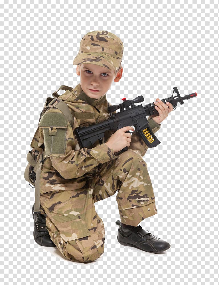 Soldier Infantry Child Rifle , A soldier with a gun on his knees transparent background PNG clipart