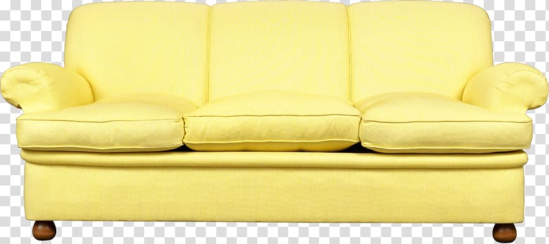 yellow 3-seat sofa art, Loveseat Couch Furniture Sofa bed, Sofa transparent background PNG clipart