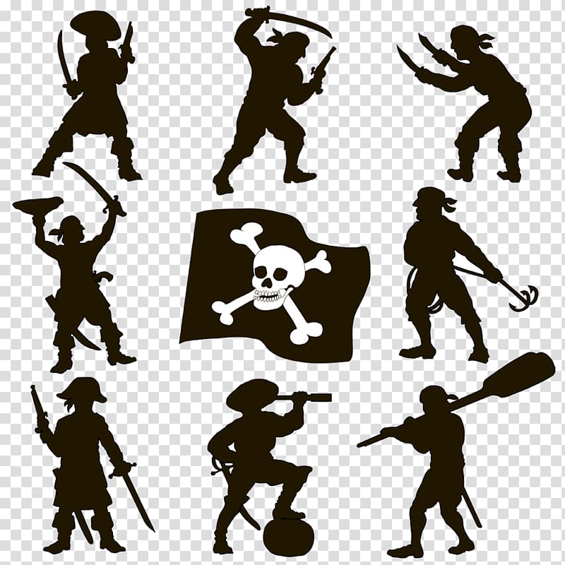 Silhouette Piracy , Hand-painted pirate transparent background PNG clipart