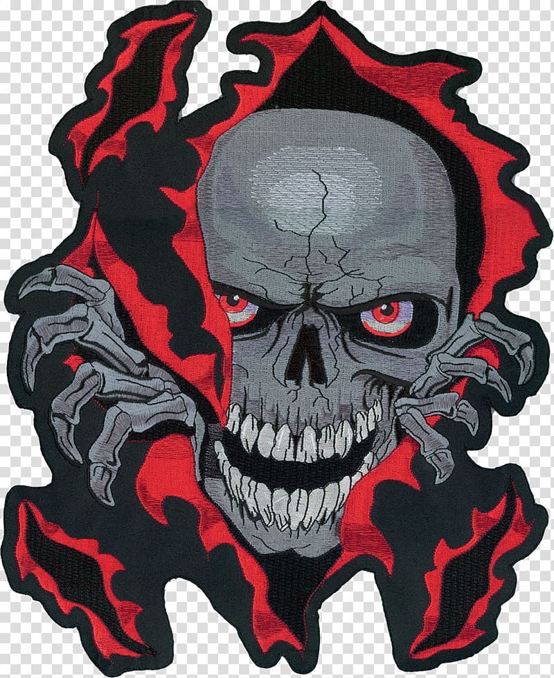 Motorcycle Lethal Threat Skull Embroidered patch Tattoo, skull transparent background PNG clipart