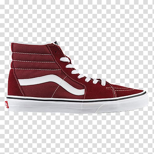 Vans Sk8 Hi Sports shoes High-top, Maroon Vans Tennis Shoes for Women transparent background PNG clipart