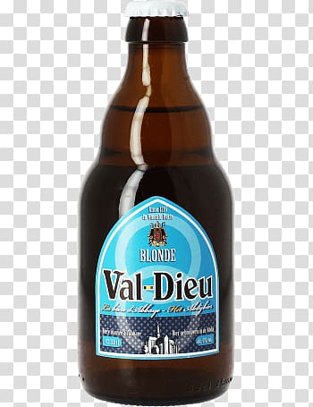 Val-Dieu beer bottle, Blonde Val Dieu transparent background PNG clipart